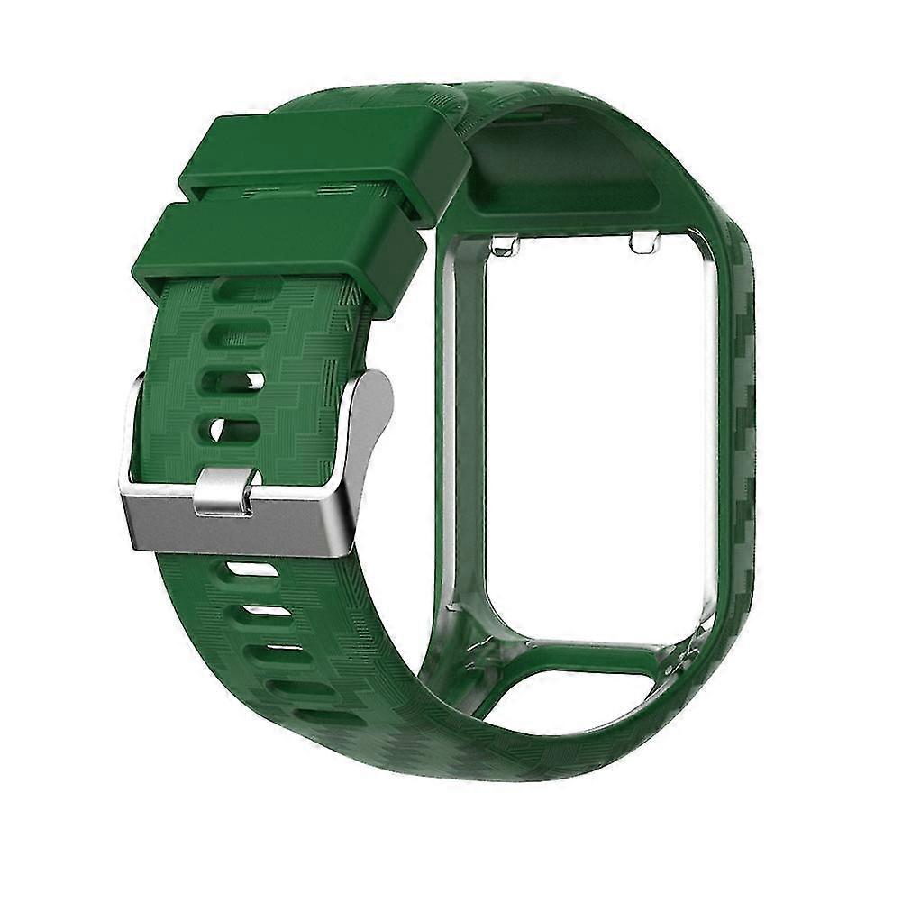 Silicone Watch Band Replacement for TomTom Runner 2/3 Spark 3 - Durable Wrist Strap with Frame