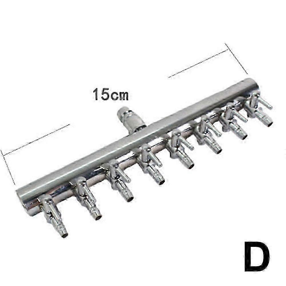 8-veis luftpumpemanifold i rustfritt stål for akvariefiskdam