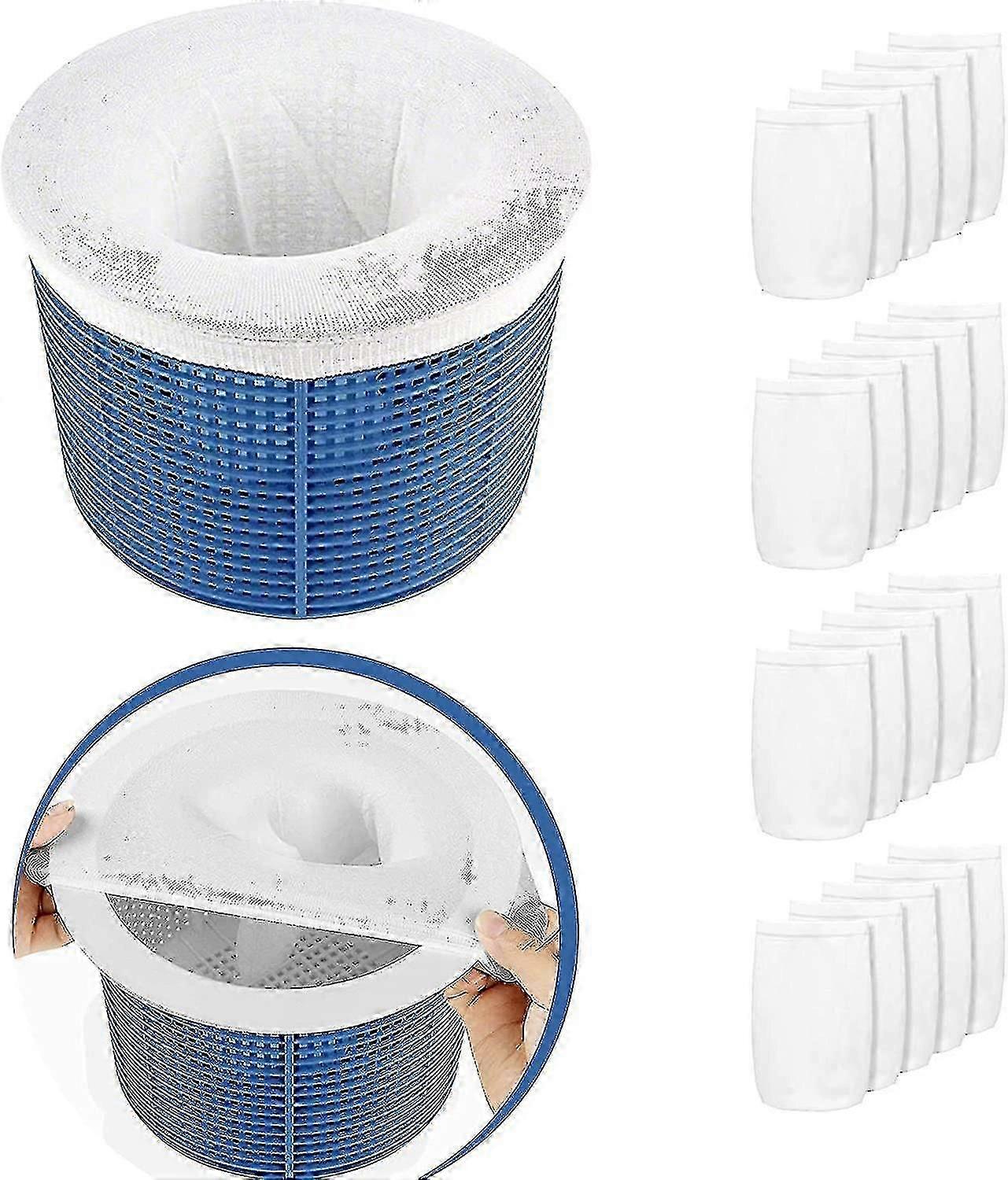 20 Pack Pool Skimmer Socks, Reusable And Super Elastic Skimmer Socks