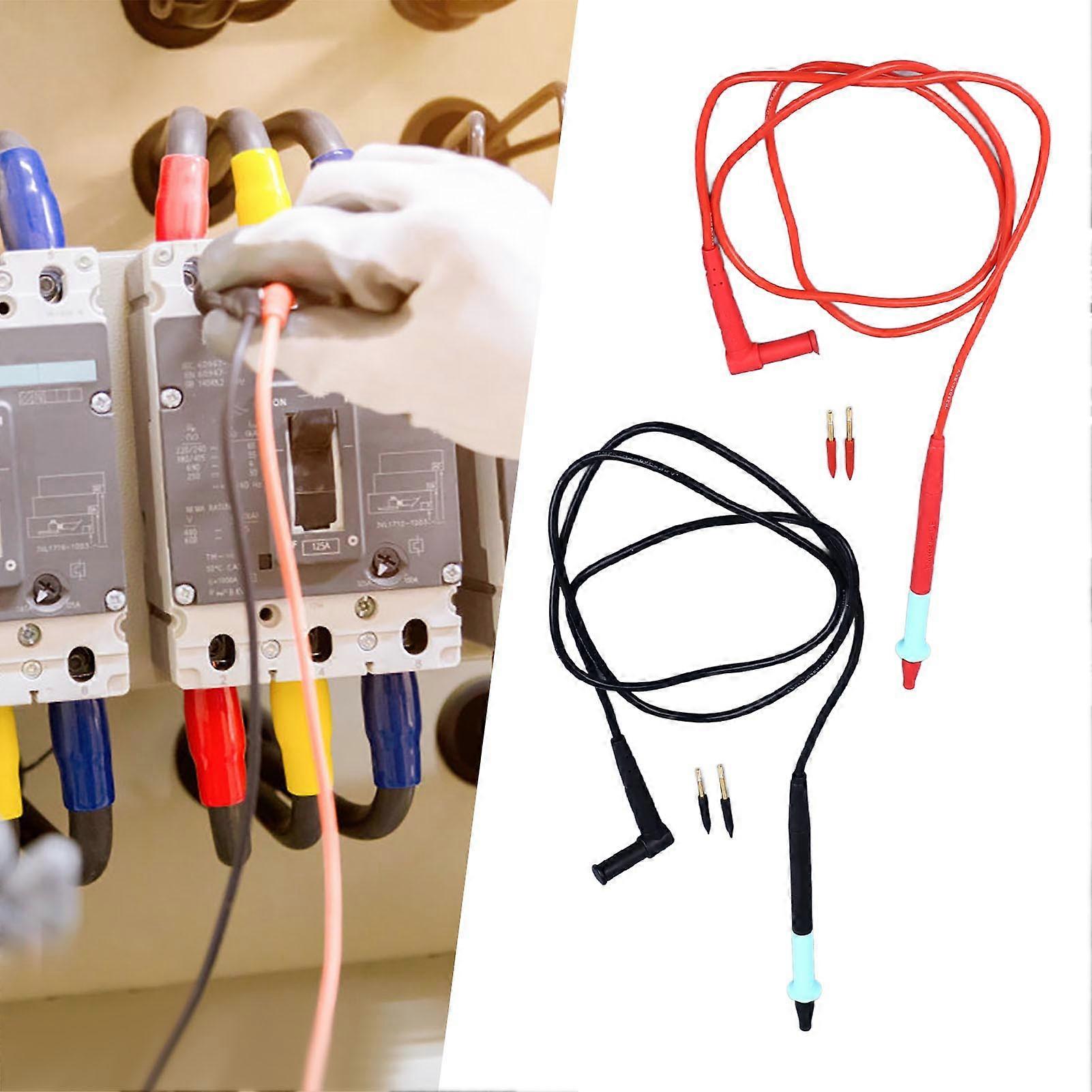 Multimeter Probe Kit Digital Test Pen Line Electrical Tester Supplies Copper Needle Thin Pointed Tip 20A 100CM 