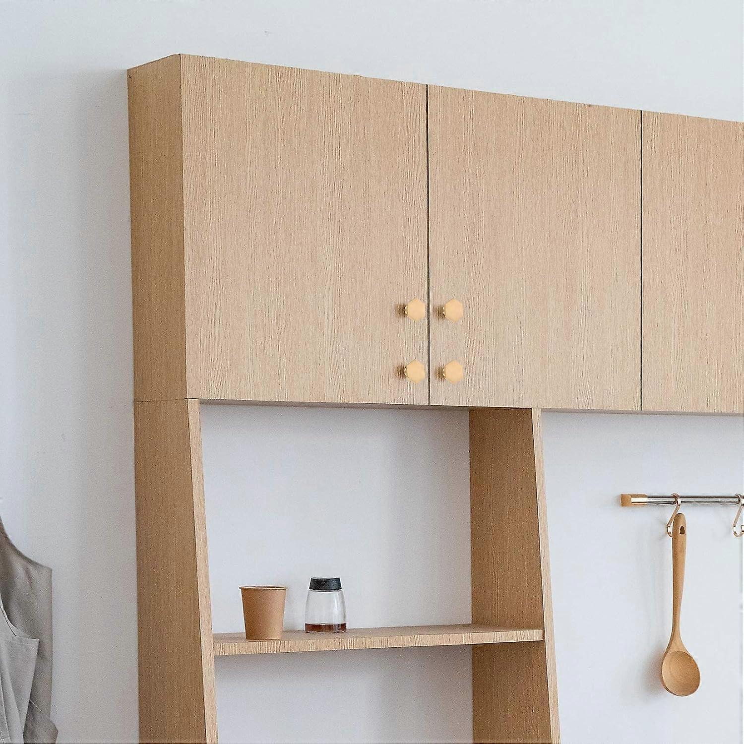 4Pcs Brass Knobs Handle Wardrobe Cabinet Drawer Desks Door Pulls Furniture Hexagon Knobs Handles with Screws Copper