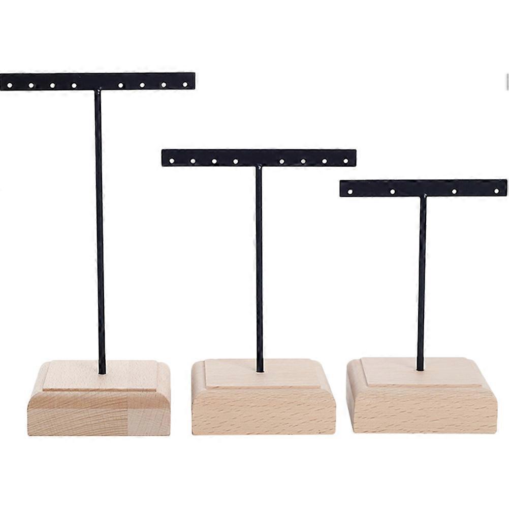 Earring Hanger Rack Earring Display Stand Jewelry Storage Rectangular Base Black 3Pcs