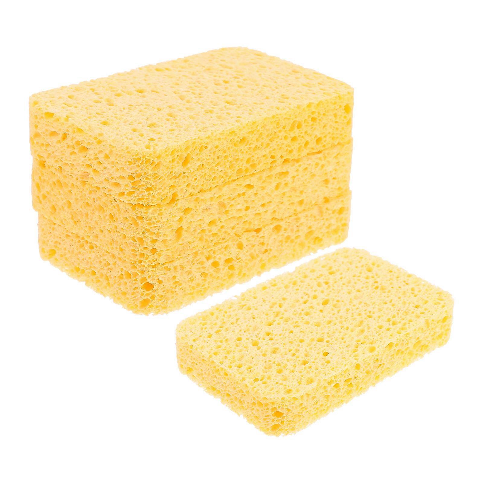 Cellulose Kitchen Sponge Set of 4 Thick Non Scratch Dish Scrubber for Kitchen Use Assorted Color