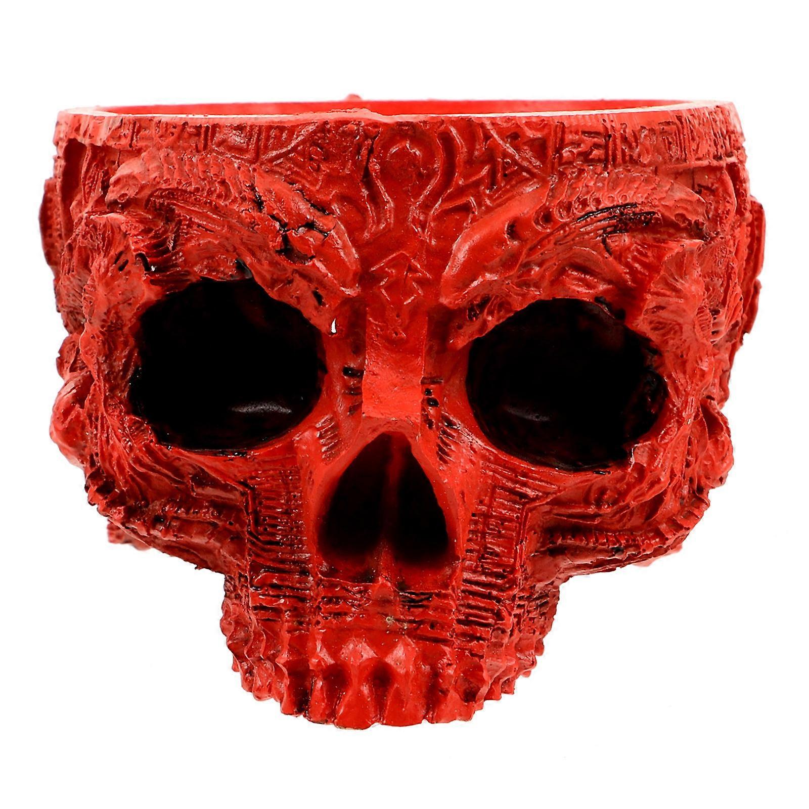 Geometric Design Resin Skull Planter Succulent Pots for Home Decoration 16.50x12.50x9.00CM 1Set