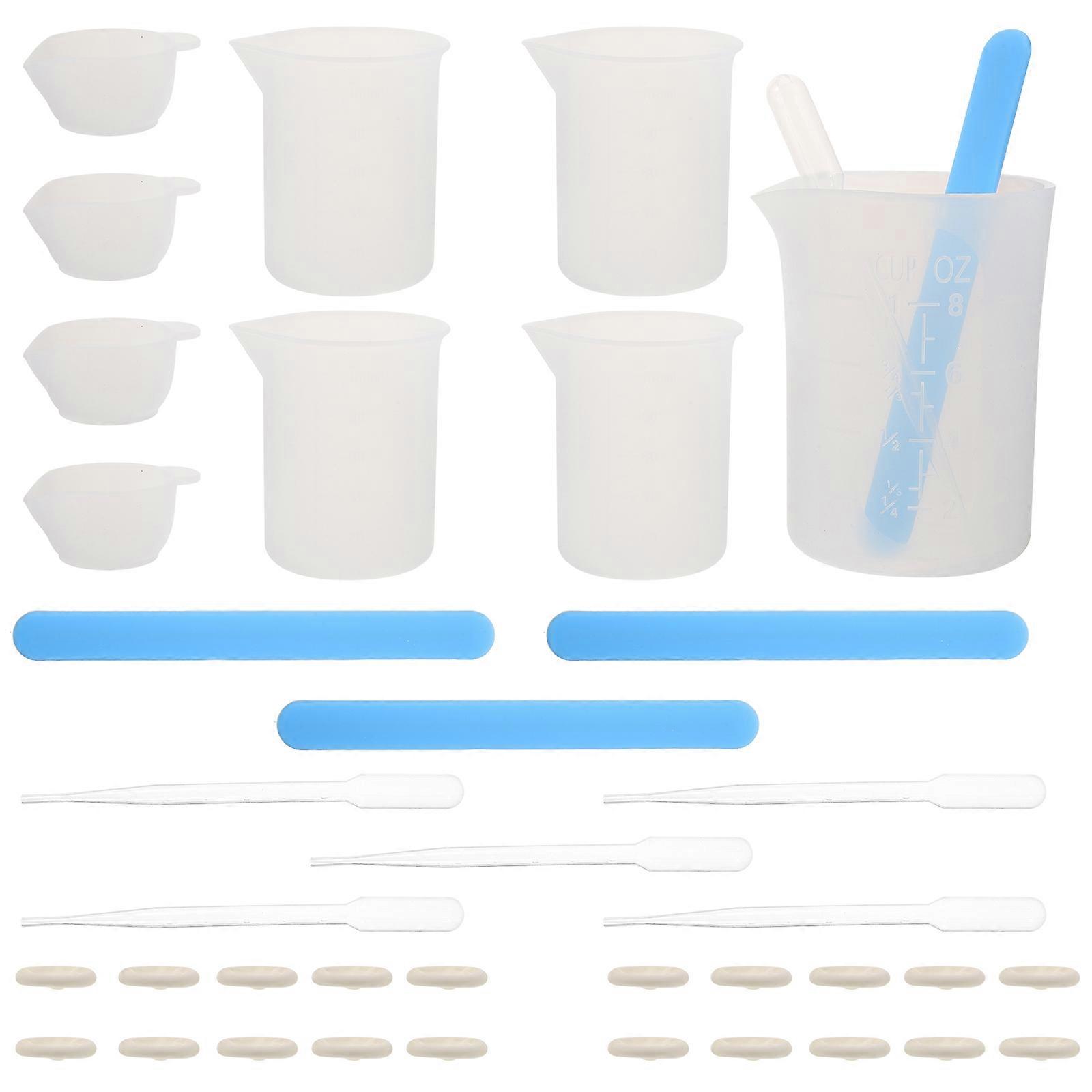 1 Set DIY Measuring Cups Silicone Resin Mixing Tools for Crafting Pigment Mixing Jewelry Making Epoxy Resin Projects Safe Practical