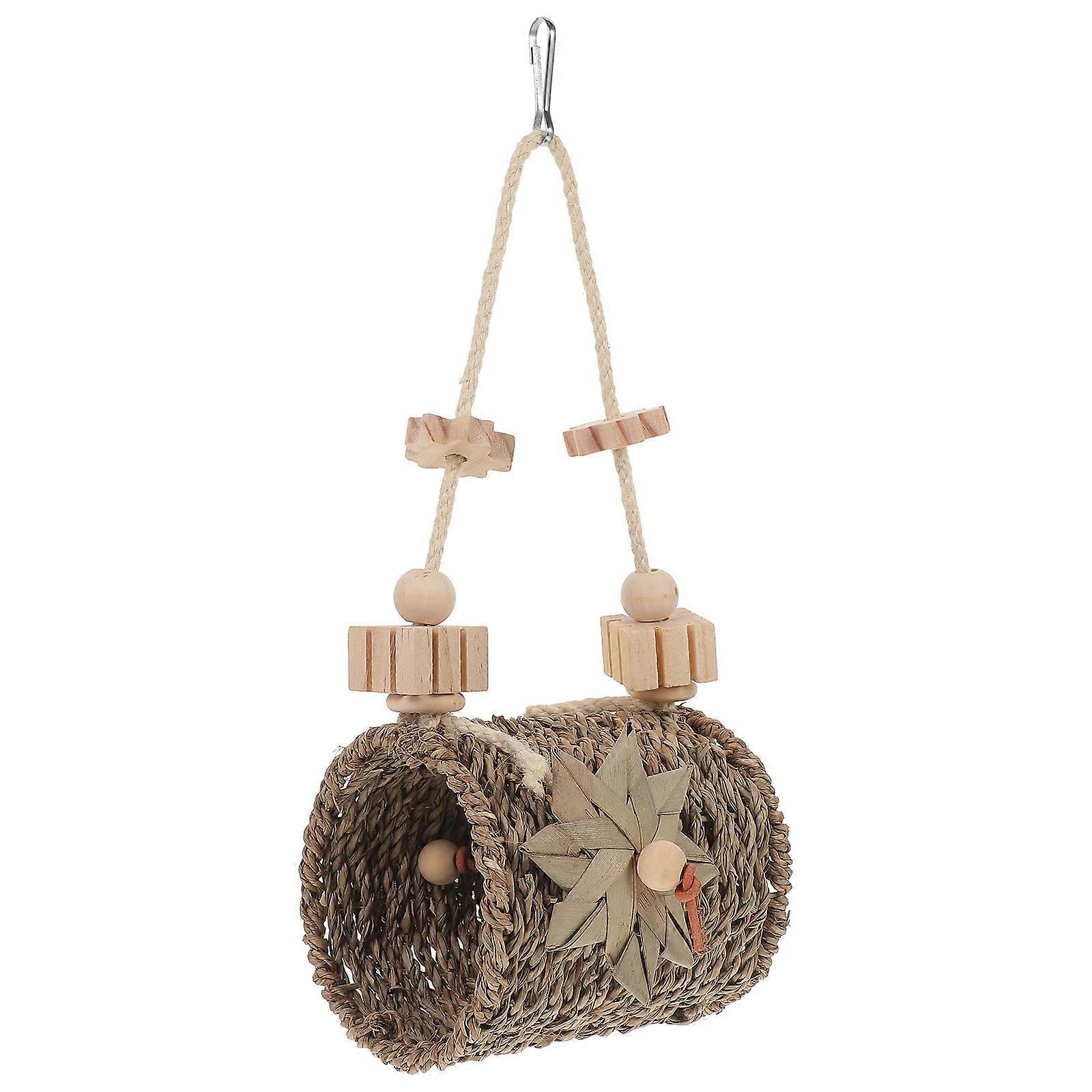 Natural Rattan Hanging Bird Toy for Parakeets & Cockatiels – Safe Chew & Foraging Tunnel for Play and Emotional Wellbeing