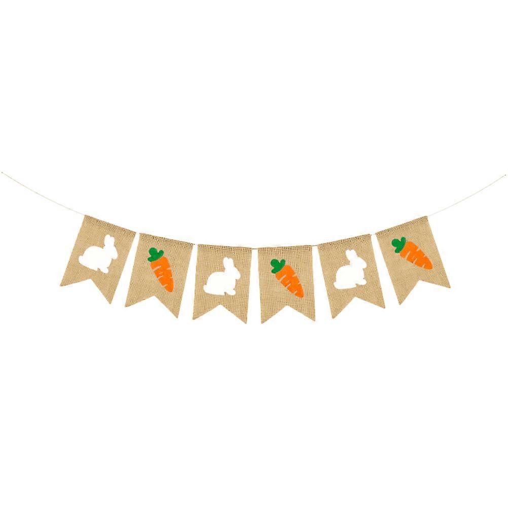Easter Bunny Banner Spring Easter Themed Party Supplies Dovetail Shape Assorted Color 18x13cm Decorative 1Pcs