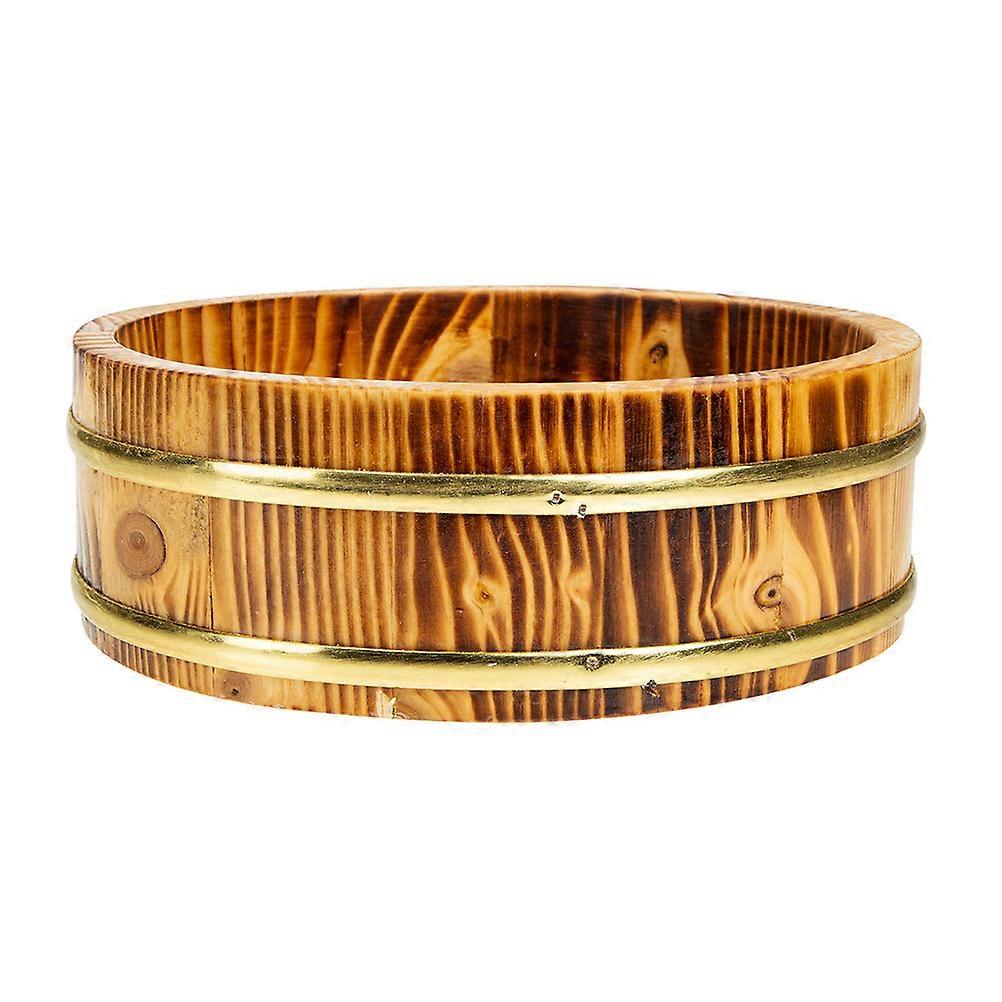 Food Serving Bucket Sushi Platter Wood for Cooks Round 9.8X9.8X2.8in 1Pack