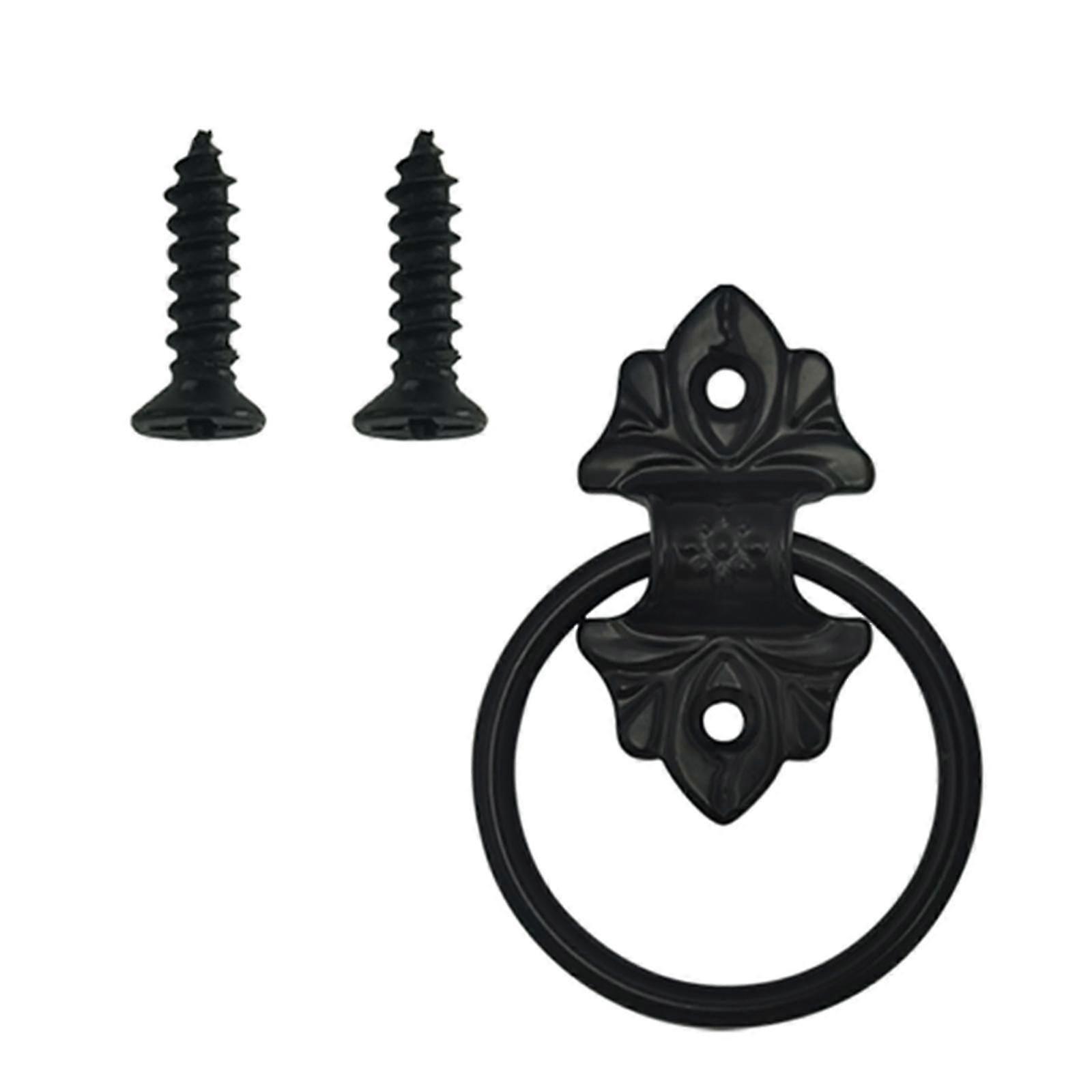 Antique Bronze Drawer Pulls, Vintage Ring Knobs for Cabinet