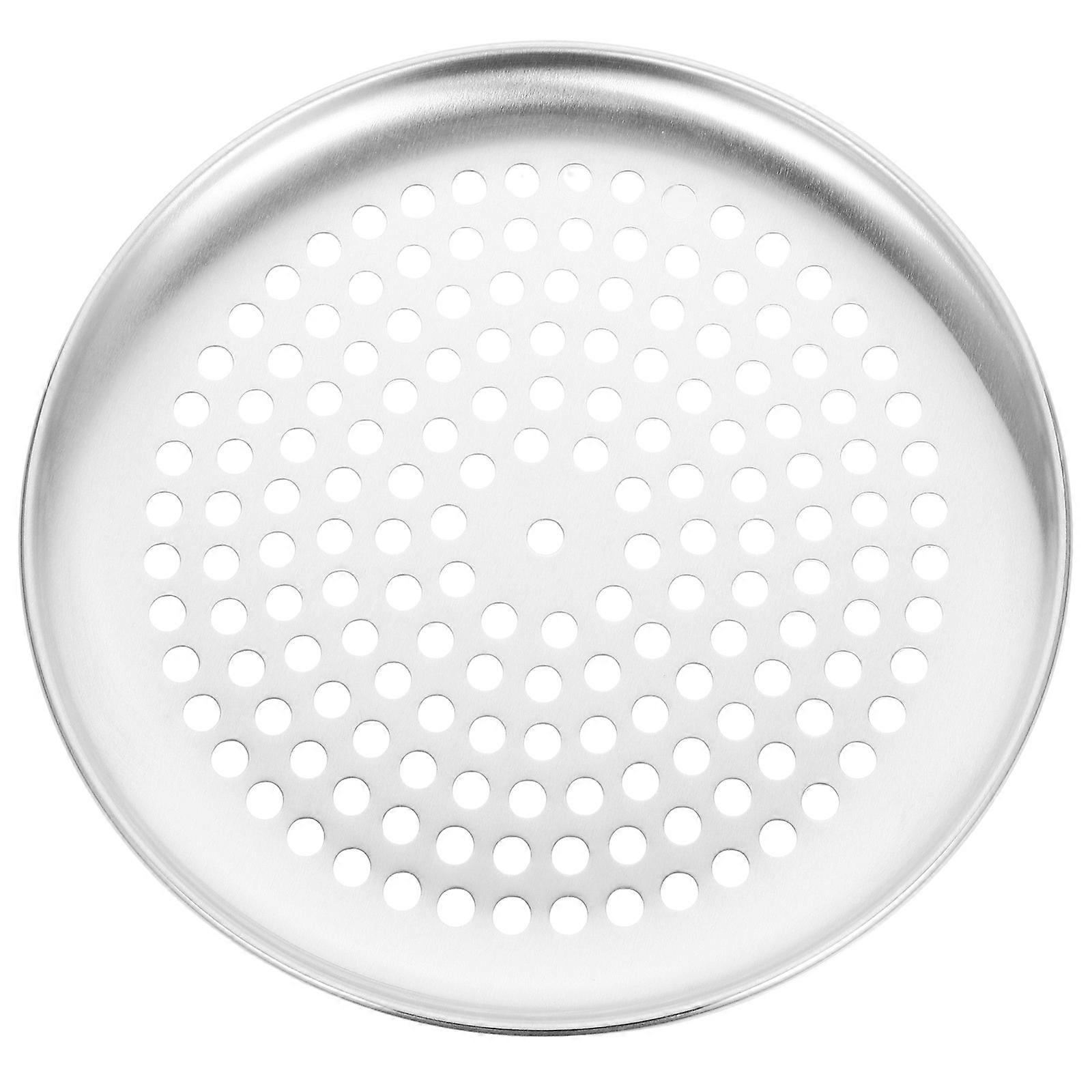 Nonstick Pizza Pan Baking Accessory Bakers Round Silver 23.00X23.00X1.50CM Easy Cleaning 1Set
