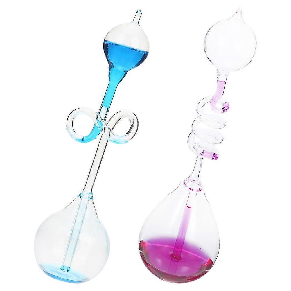 Hand Boiler Science Toy Hourglass Spiral Glass Timer Temperature Sensitive Body Heat Reaction Assorted Color 17.50X4.50X4.50CM 2Pcs