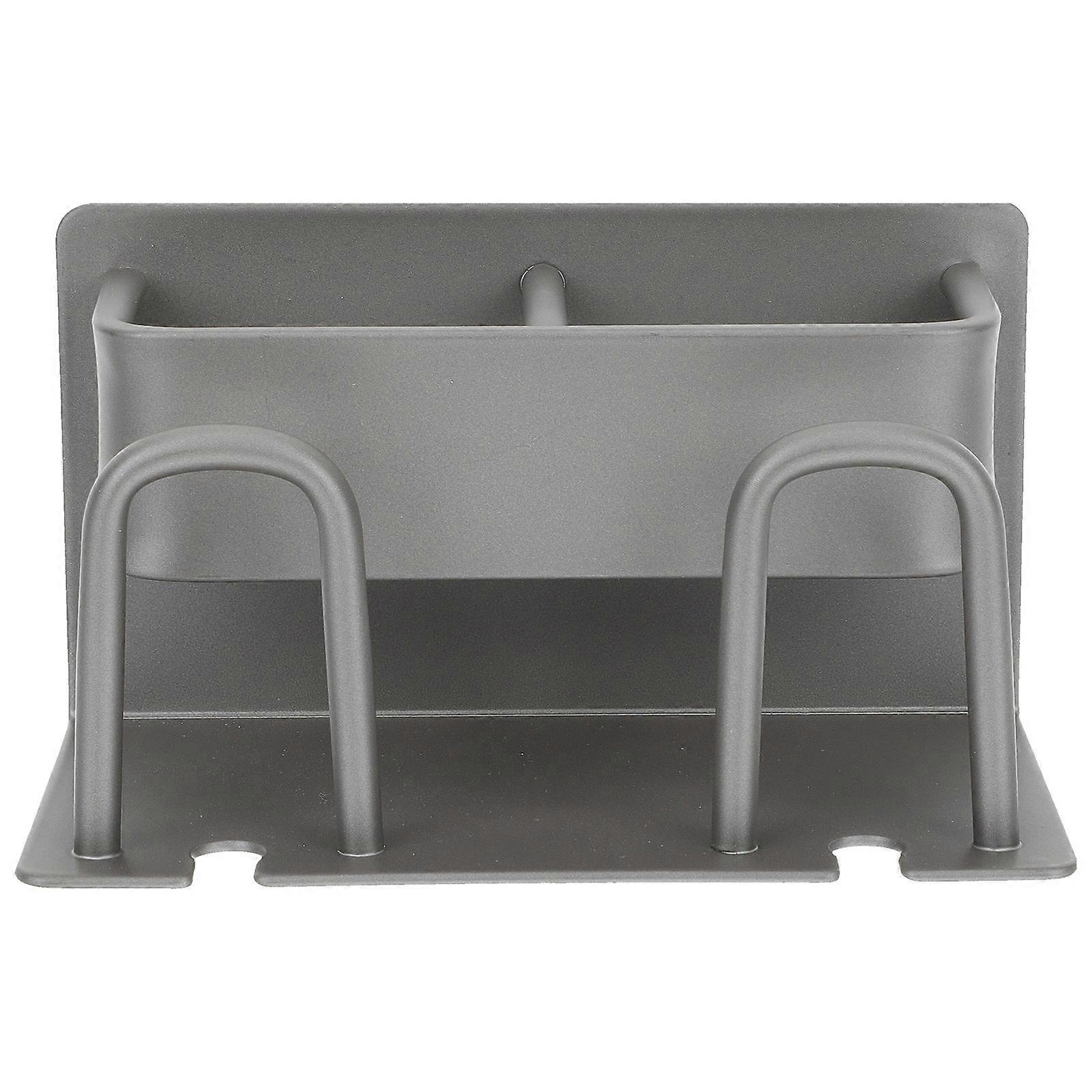 Bathroom Holder Multi-Functional Bathroom Storage Rack Toothbrush Cup Stand Grey Rectangular Wall-Mounted Storage 14x7.8cm 1Pcs