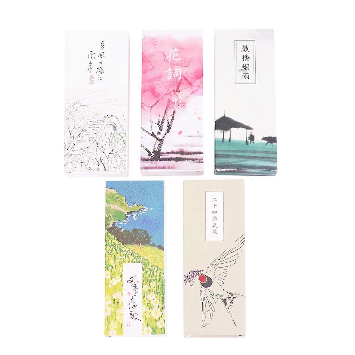 Creative Paper Bookmark Reading Marker Assorted Color 14.2x5cm Rectangle Style 30Pcs Box