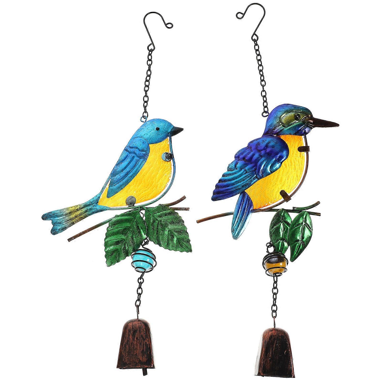 Pendant Wind Chime Elegant Metal and Glass Sound Producing Hanging Ornament 43X14X2.5cm 1Set