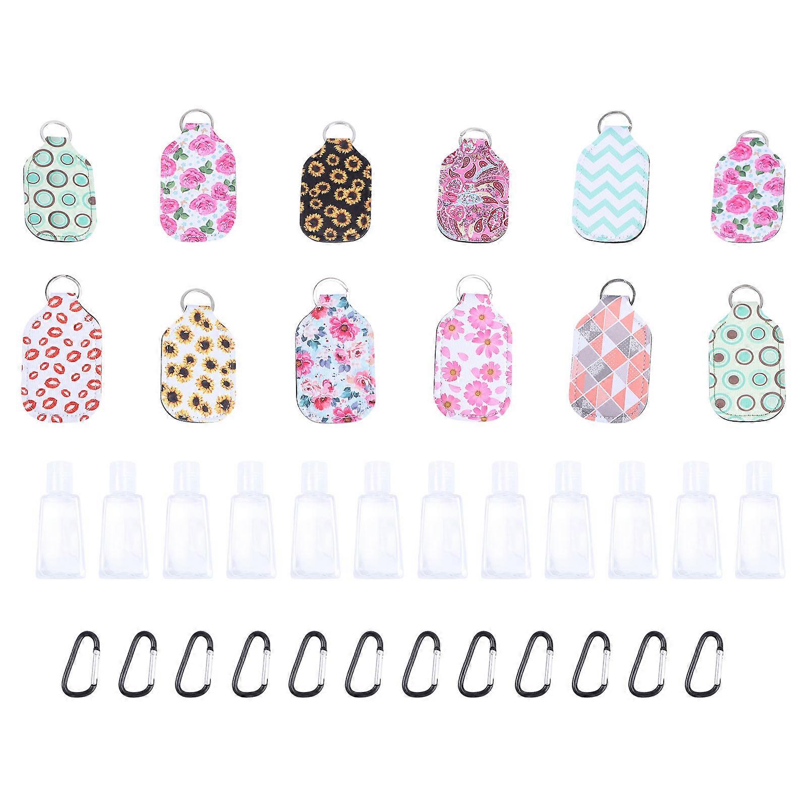 Travel Liquid Holders Refillable Travel Size Bottles Leakproof Portable Storage Assorted Color 13x6cm 30ml 12 Sets