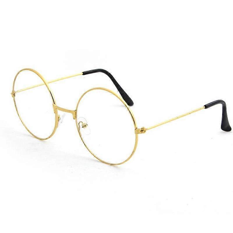 Unisex Sunglasses Vintage Retro Round Circle Metal Frame Eyeglasses Clear Lens