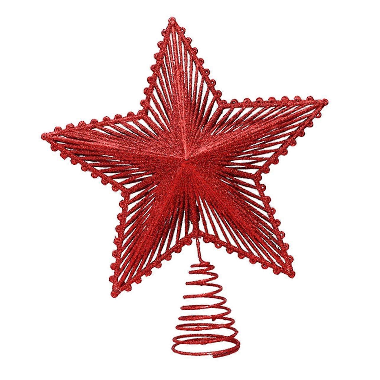 Weihnachtsbaumspitze Five-Point Star Hollow Tree Topper For Christmas Tree Universal Fit For Artificial Tree