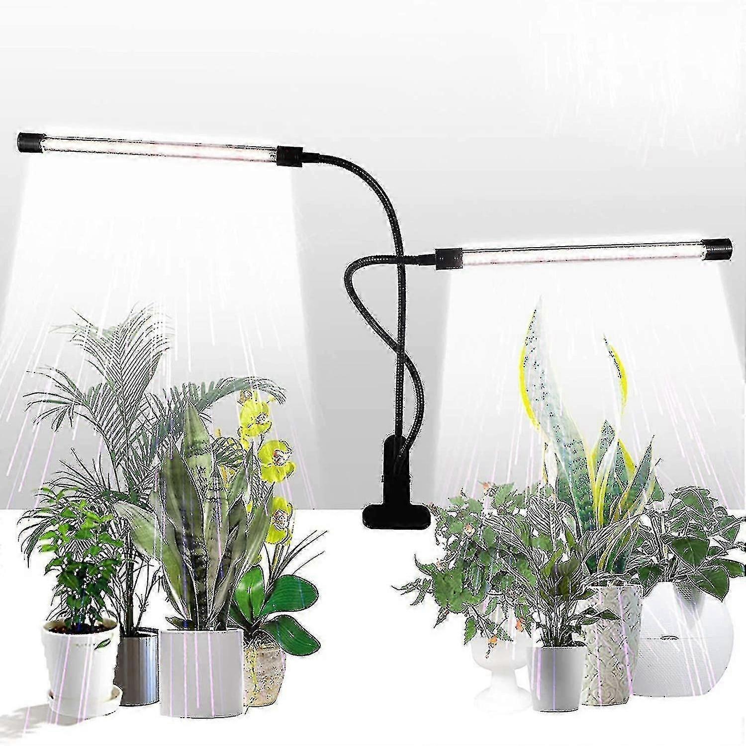 تنمو الضوء، ضوء الشمس الأبيض 50W 84 أدى المزدوج رئيس كليب أضواء النبات، 4/8/12h الموقت و 5 مستويات تعتيم