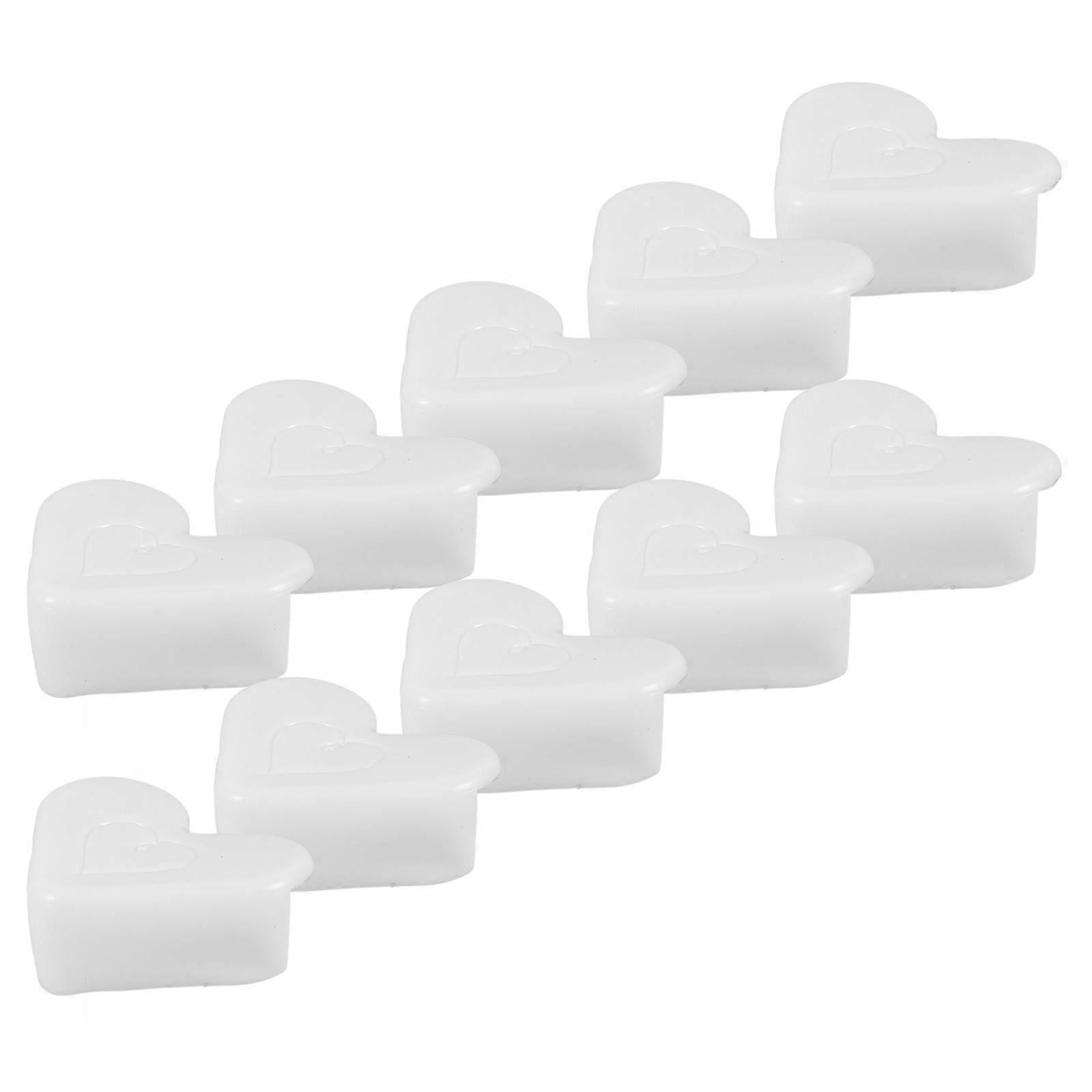 Silicone Table Corner Guards Heart Shaped Furniture Edge Protectors Collision Covers for Cabinets, Coffee Tables, and Bed Frames White Pack