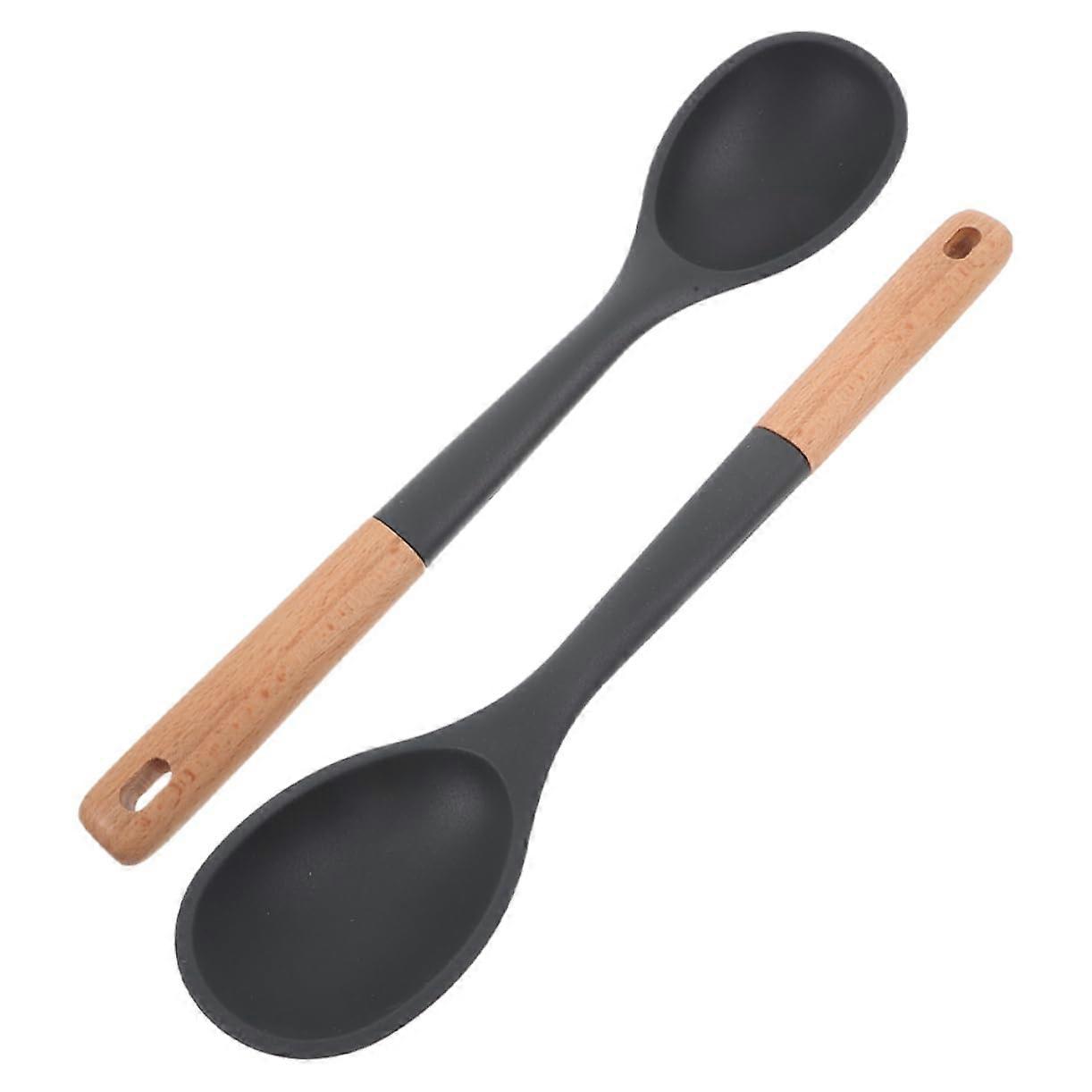 silicone cooking spoons large serving spoon wooden spoon spatula