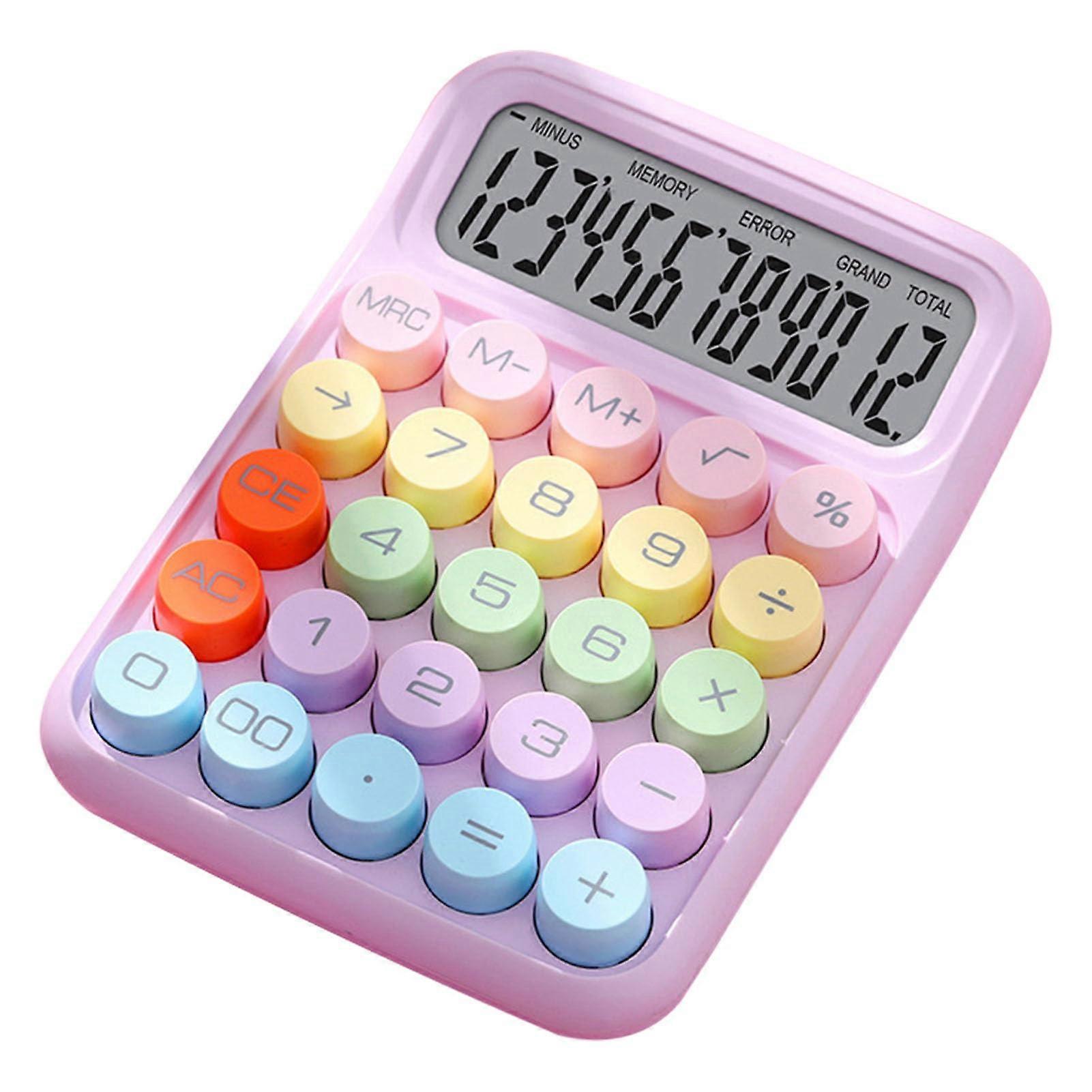 Small Calculator, Desktop Calculator, Cute Calculator, Mechanical Switch, Colourful Calculator, 12 Digits, Small Basic Calculator (Purple)