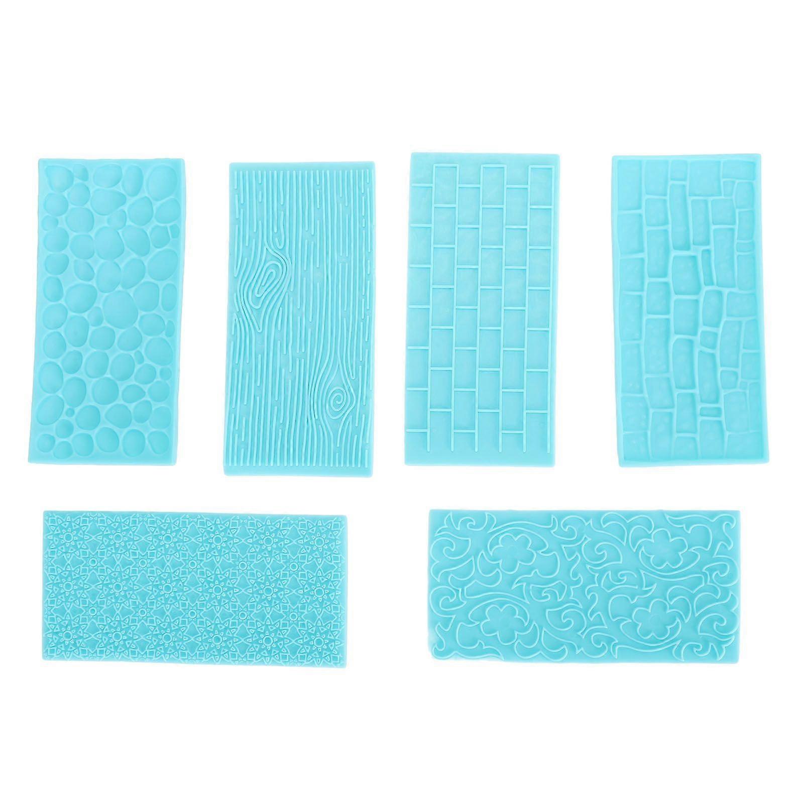 2025 Latest Model 6PCS Cake Pattern Molds Hard Plastic Texture Embossing