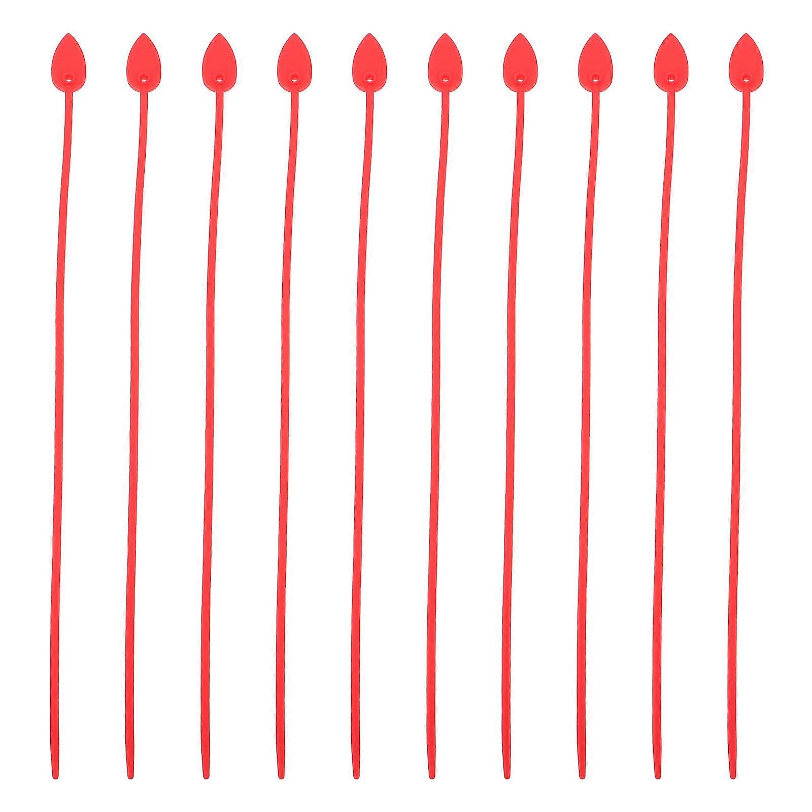 Silicone Cable Zip Ties for Cable Use Red Color Flexible and Durable 10pcs
