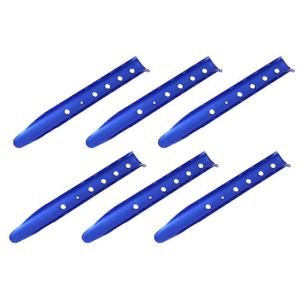 Tent Stakes U Shaped Snow Nail for Beach and Camping Blue 6Pcs Sand