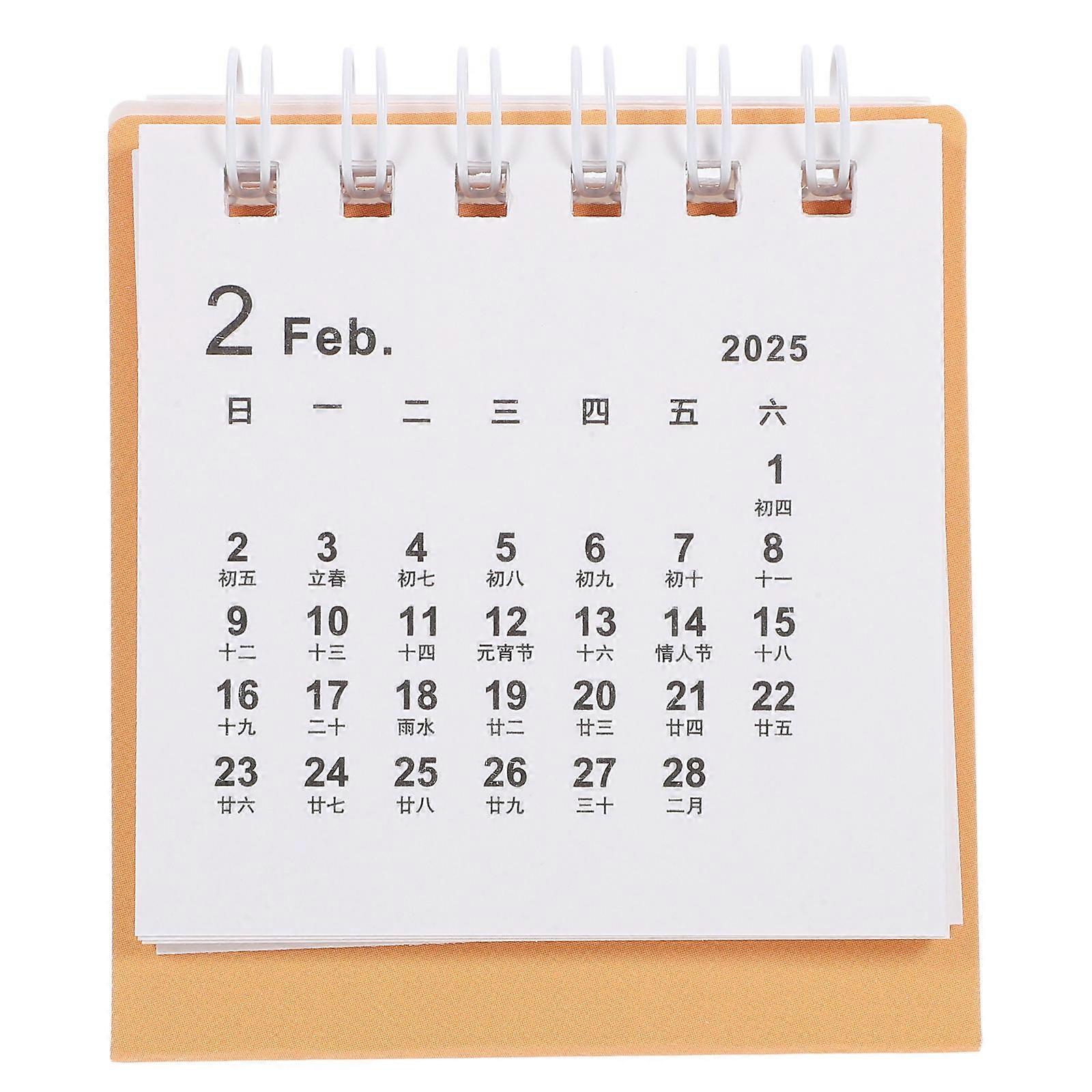2025 Year of the Snake Planner Calendar 2024-2025 Golden Standing Flip Note-taking Task Management 1Pcs
