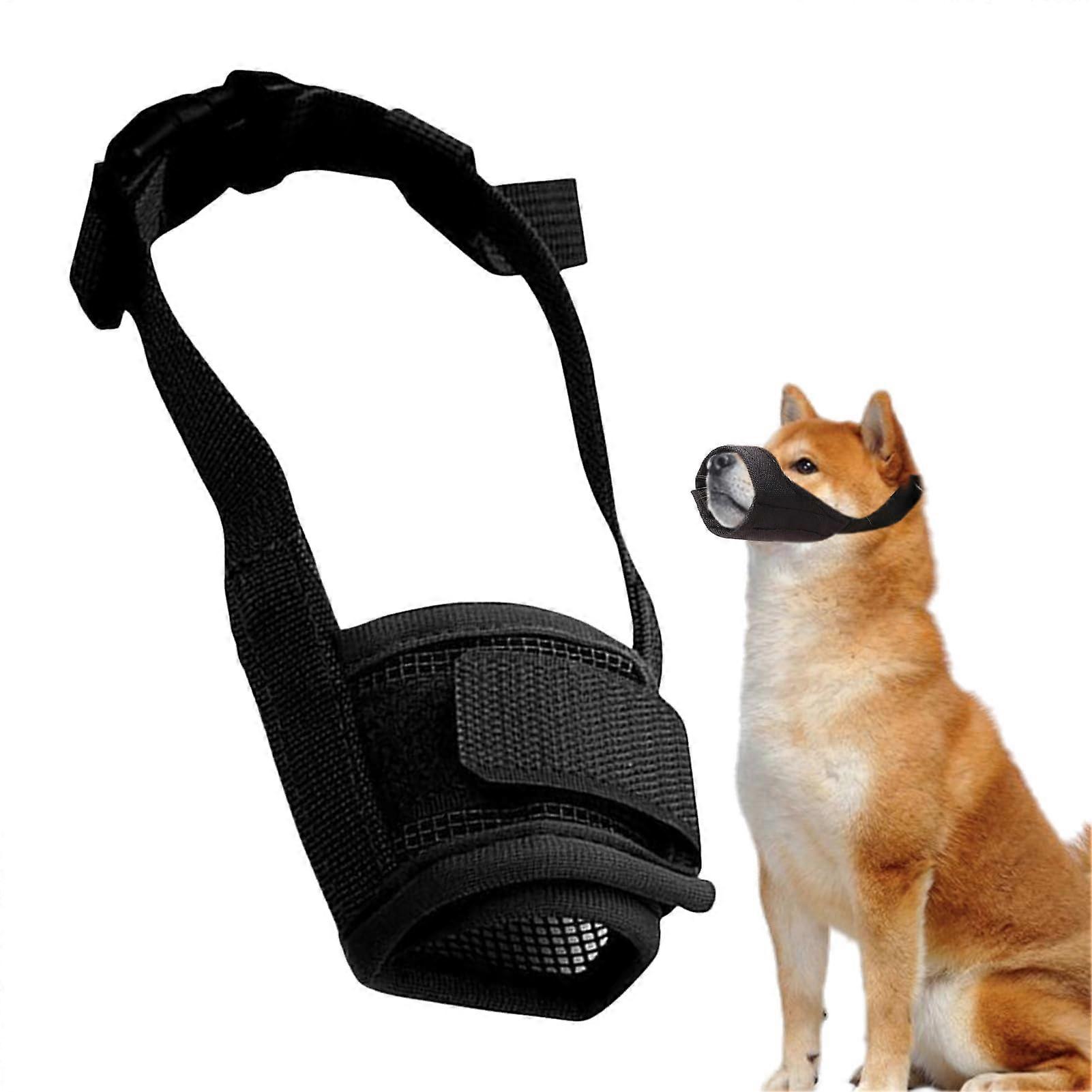 Adjustable breathable soft fabric muzzle for dogs with short snouts  Mesh muzzle