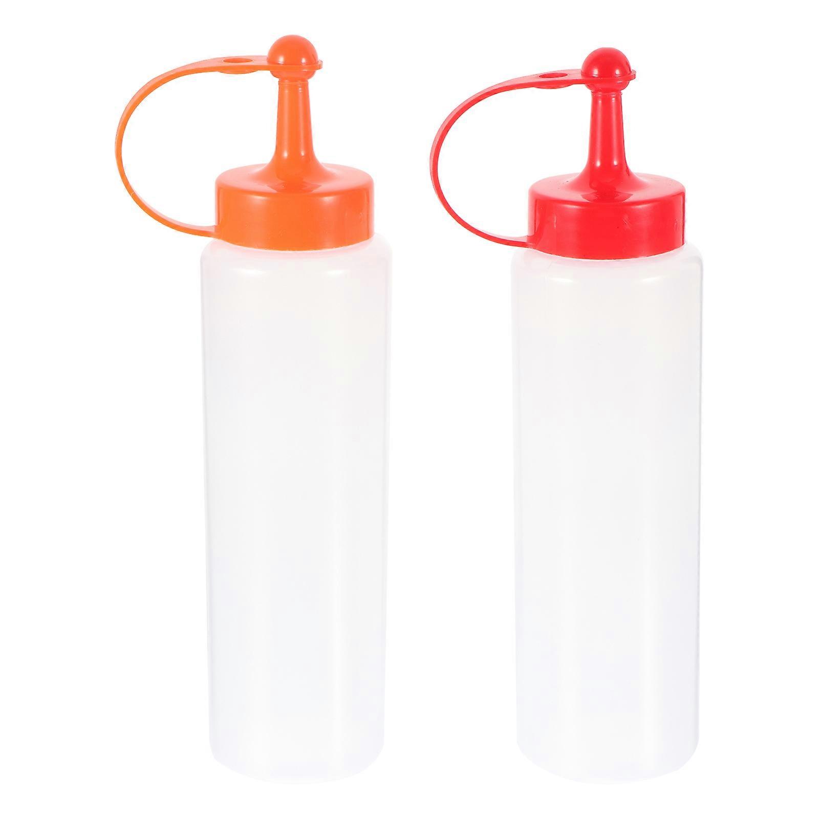 Sauce Squeeze Bottles Salad Dressing Bottles Kitchen Users Party PE Material Pouring 300ML 2Pcs
