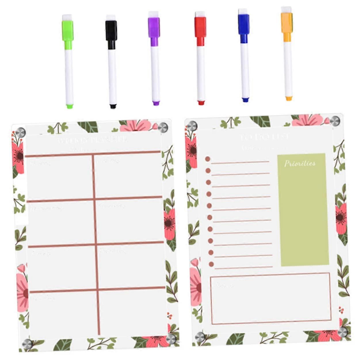 Magnetic Message Board Weekly Calendar for Refrigerator Planner Board