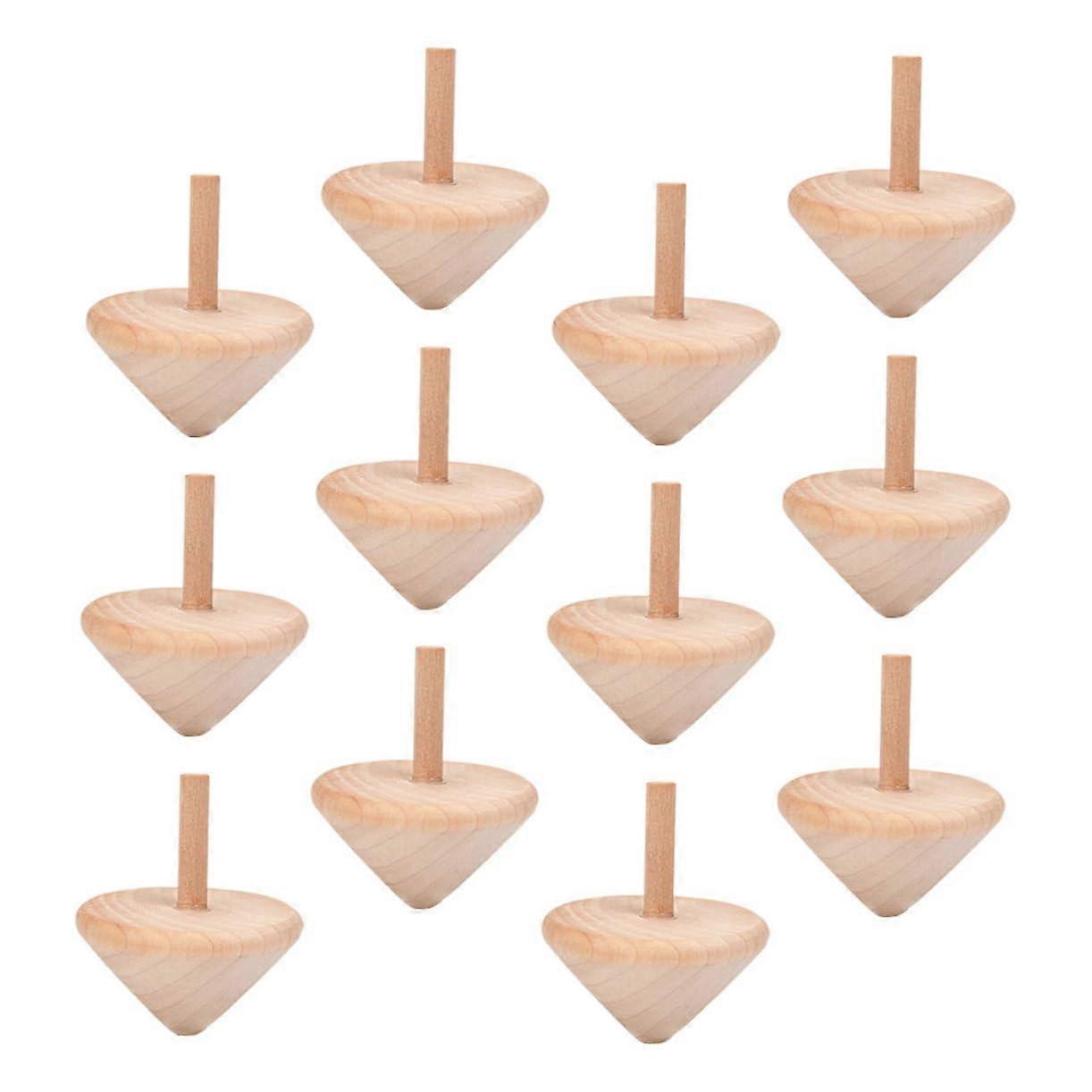 Pack of 24 Wooden Gyroscopes, SelfTwisted Spinning Tops for Kids