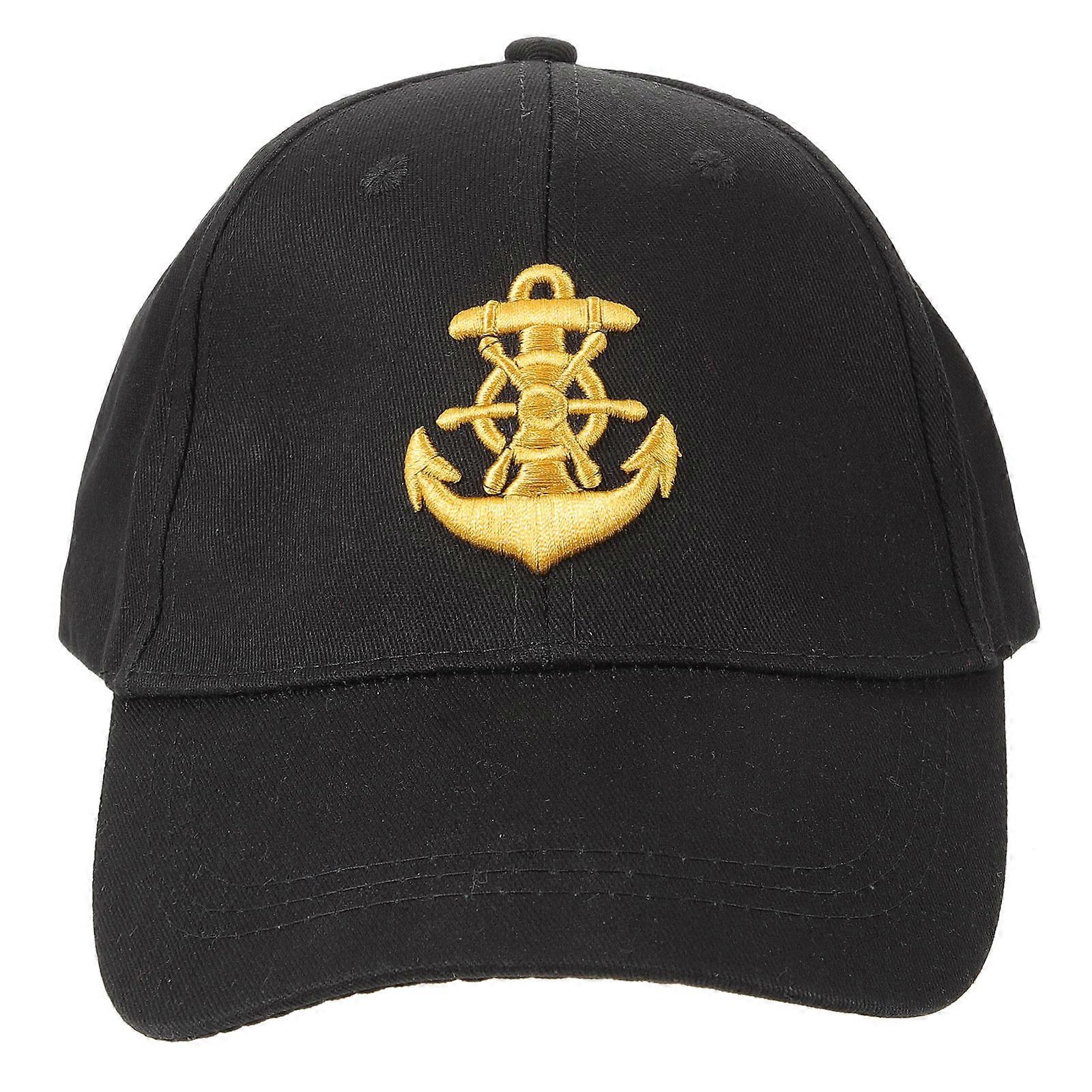 Retro Sailing Baseball Cap for Men – Vintage Style Boating Hat for Outdoor Activities and Daily Wear – Comfortable and Durable Design – Black