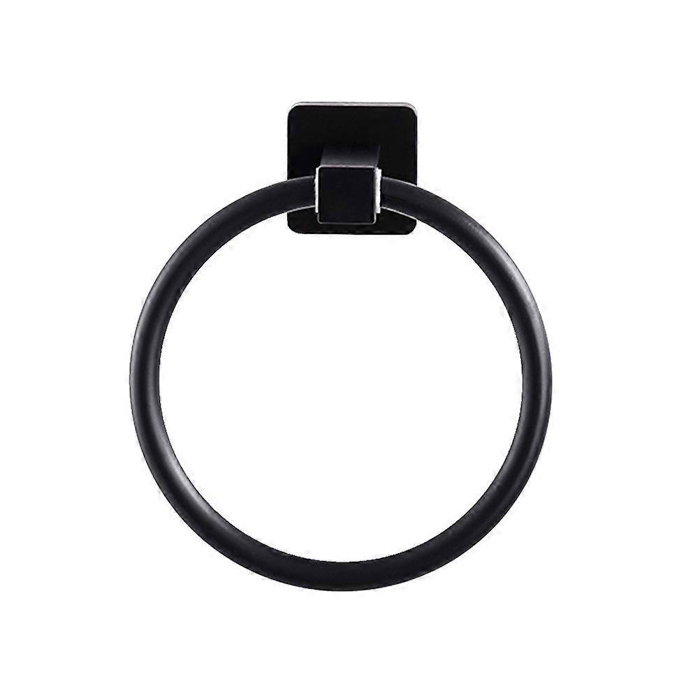 Elegant Black Aluminum Towel Ring Holder for Bathrooms – Space Saving Home Decor for a Clean, Tidy Look