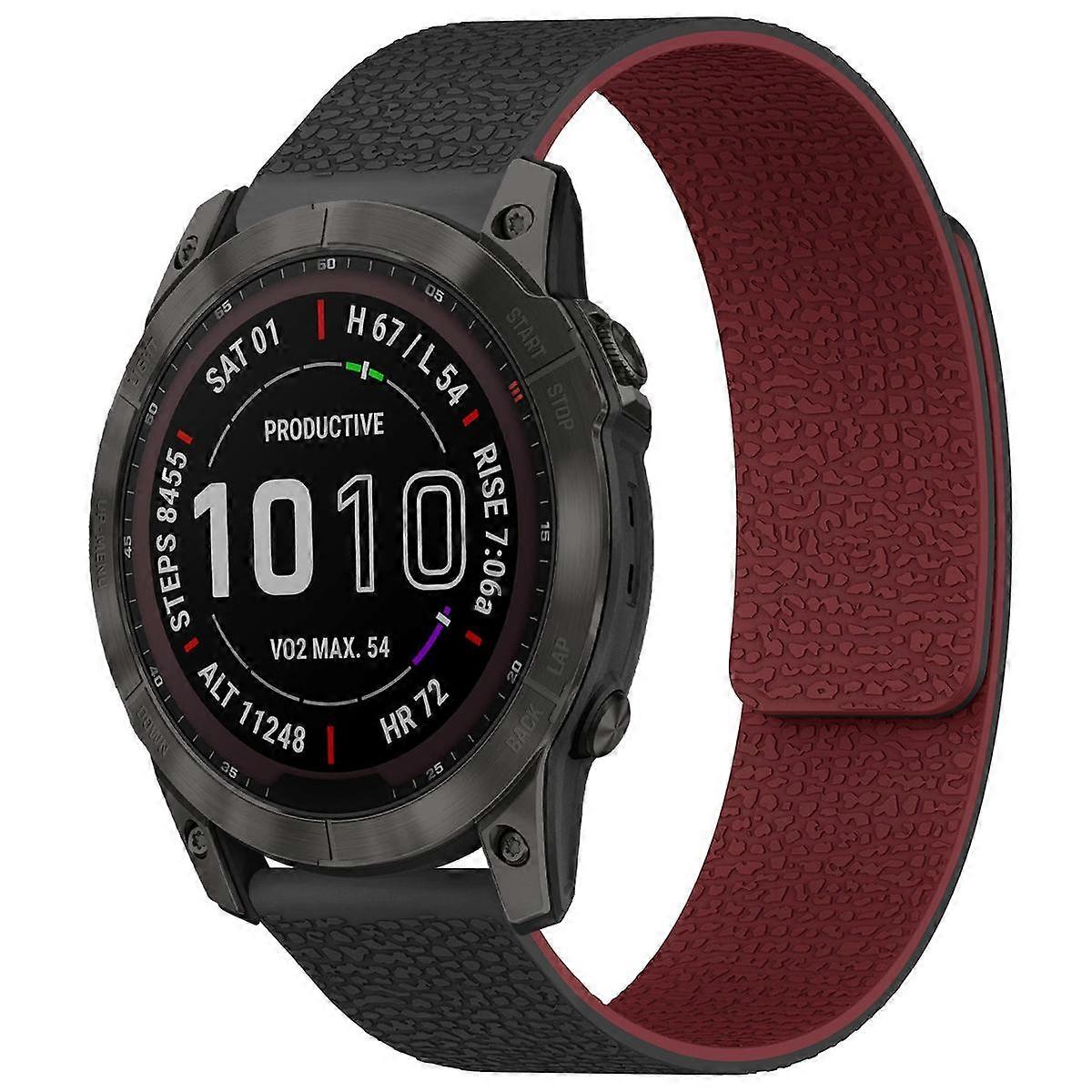 xDfind Litchi Texture Magnetic Silicone Watch Band