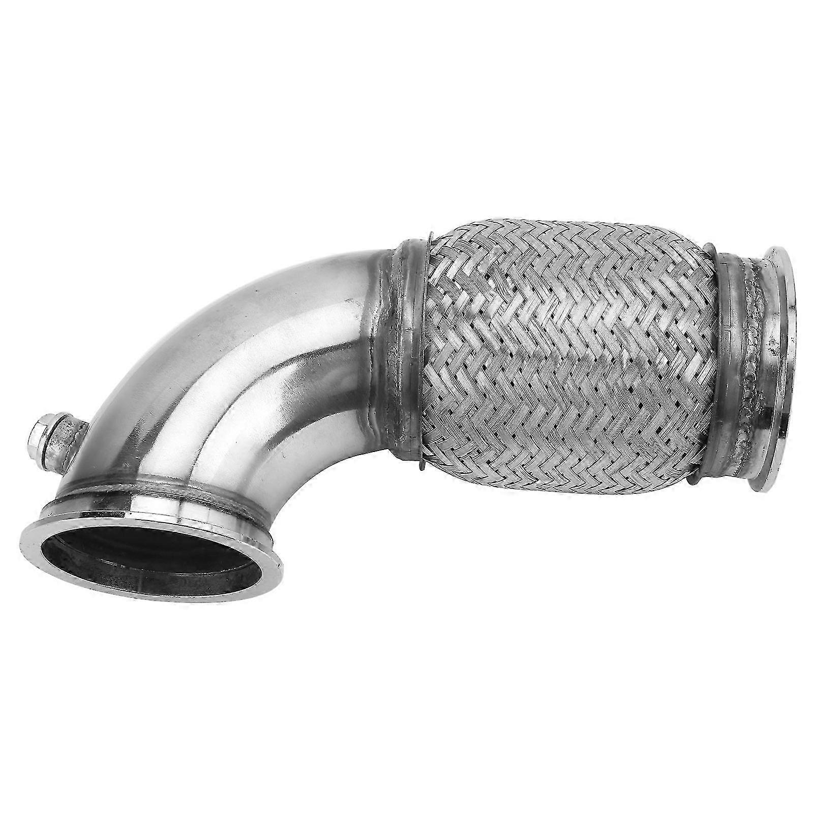 2025 3.5 V-Band to V-Band Downpipe 90 Degree with Flexible Bellow Pipe O2 Bungs Plug