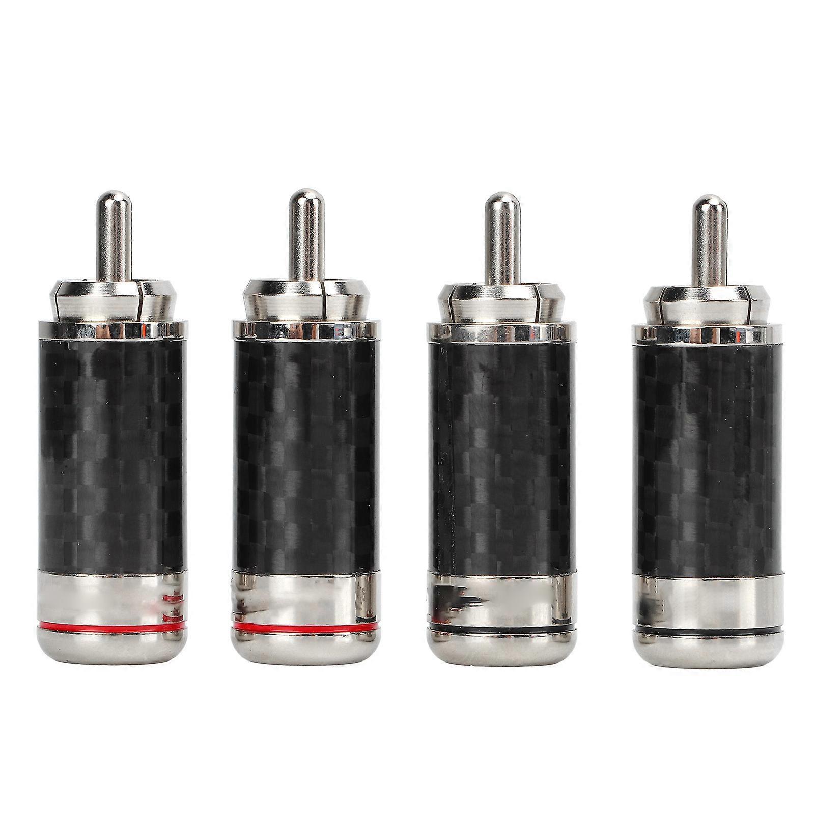 RCA plug adapter for strong signal transmission - 4 pcs 40mm length