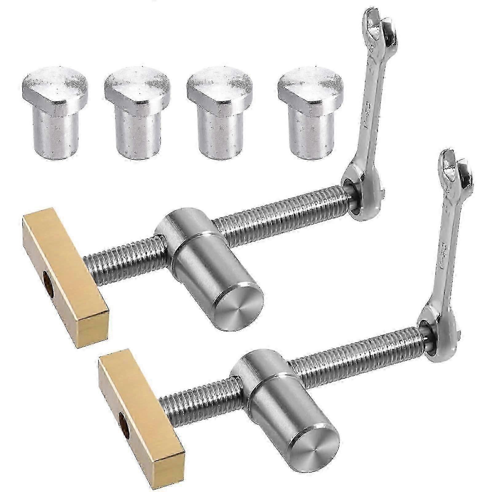 WXH2 Pack Quick Clamp Table Bench Clamps With 4 Bench Dogs For 20mm Hole, Diy Positioning Workbench Stop And Quick Clamps For 20mm Hole-CE