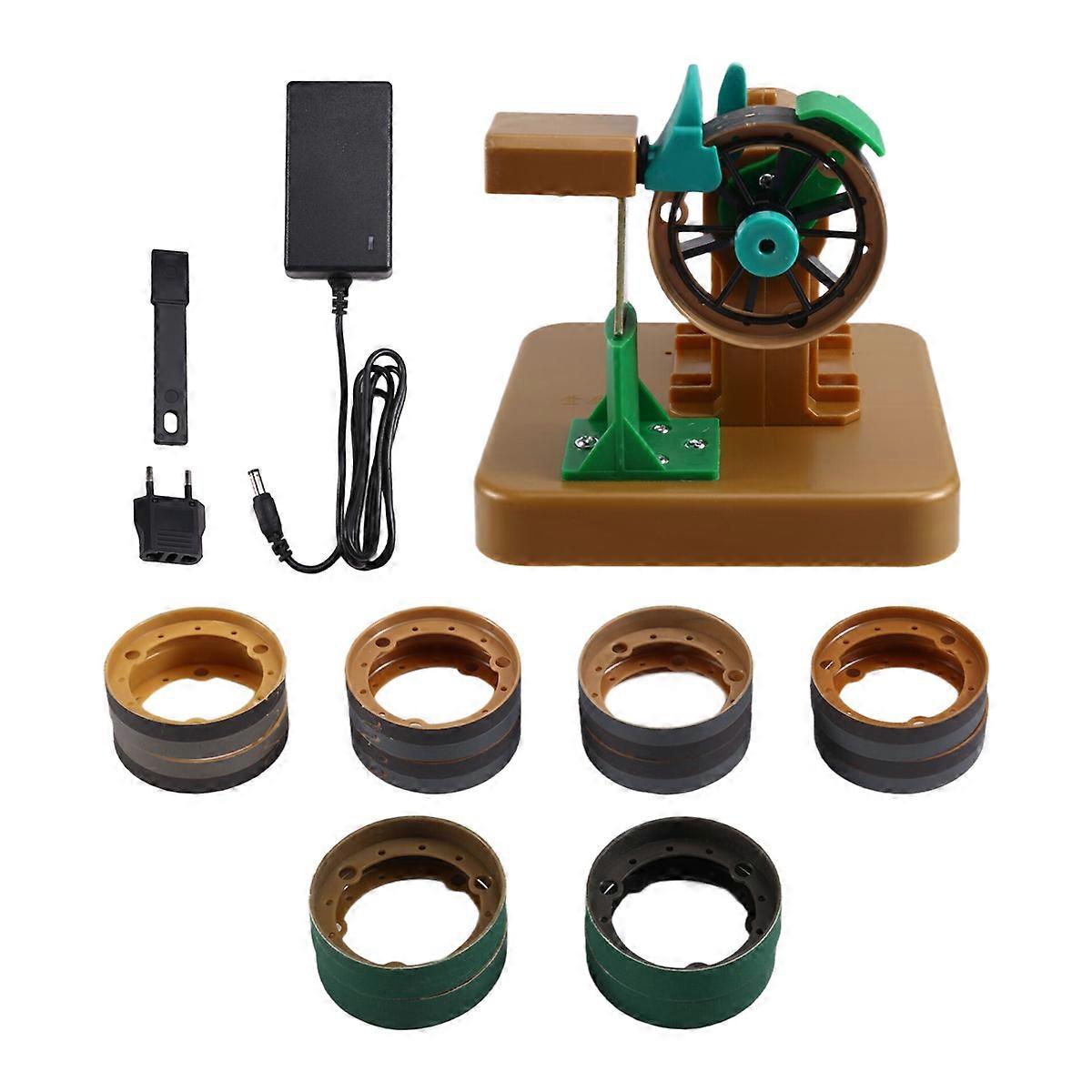 18W Automatic Sharpener Tool with 12PCS Sand Ring Hairdresser Flat Shear Machine Grinding Machine Tailor Scissor EU PLUG