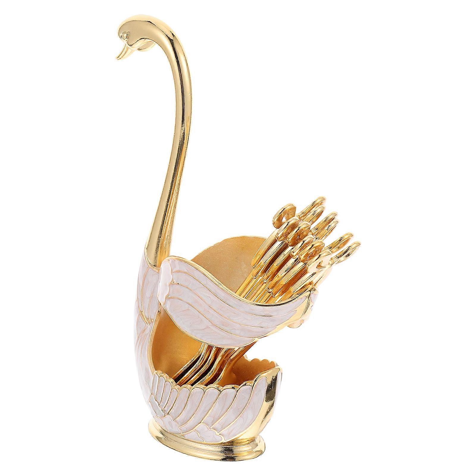 Cake Spoon 1Set Golden Zinc Alloy Versatile Usage with Delicate Polish for Kitchen Use
