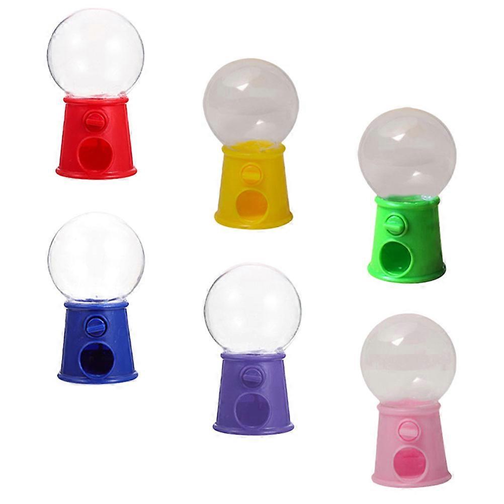 Assorted Color Mini Gumball Machine Candy Dispenser for Party Decoration and Tabletop Use, 6pcs