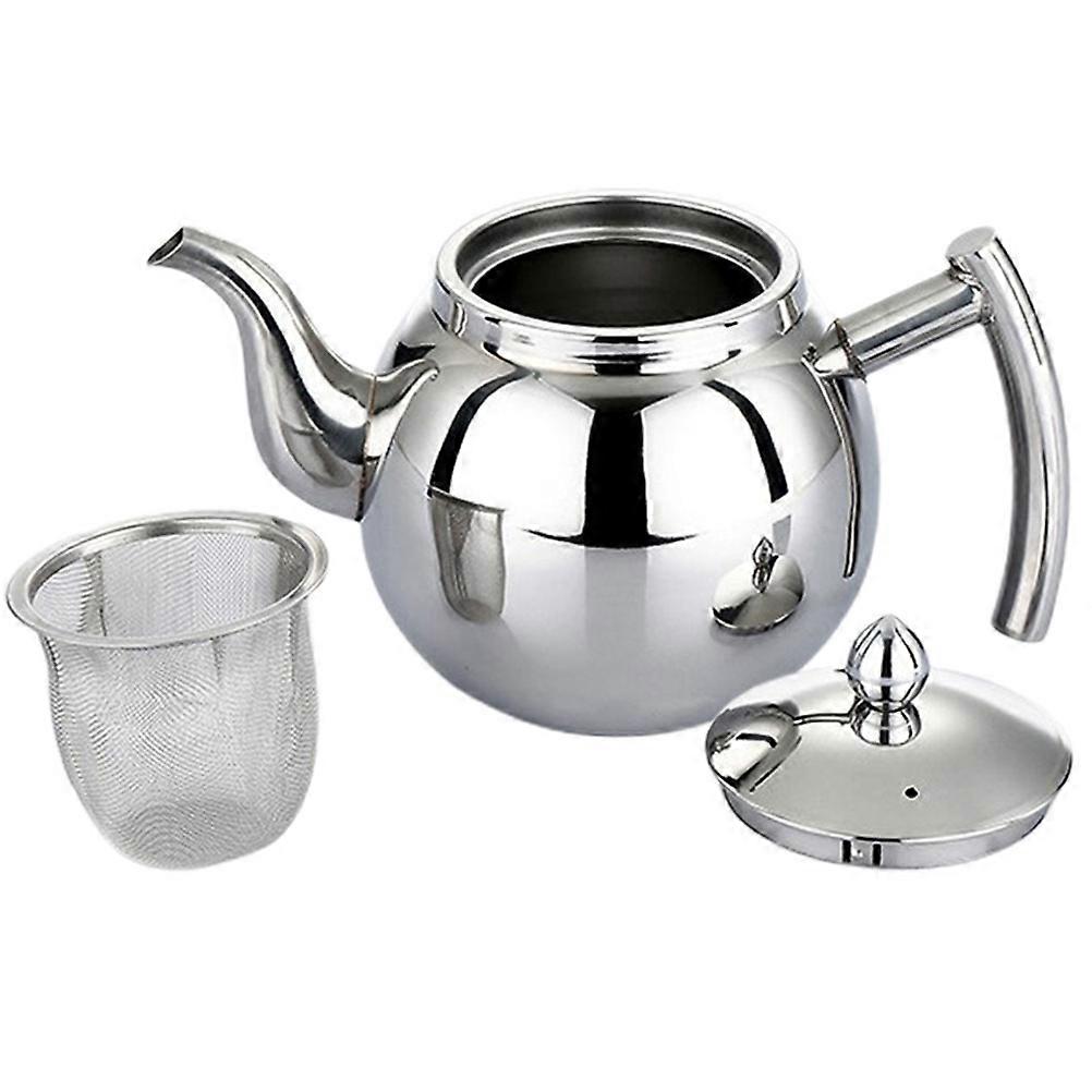 Tea Pot with Infuser Stainless Steel Kitchen Utensil for Loose Tea Brewing 15X13CM 1050ml Capacity 1Set