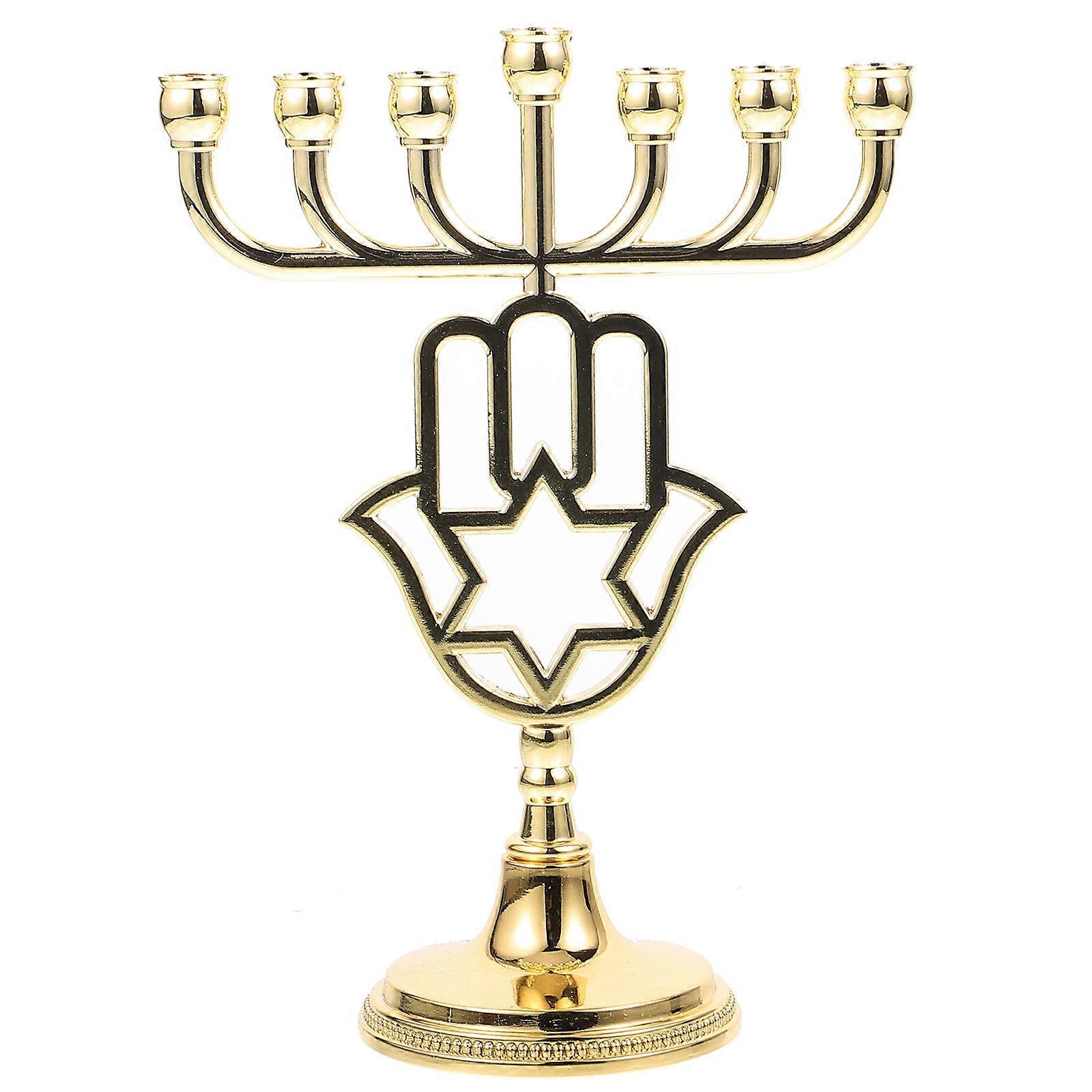 Golden Metal 7Branch Candlestick for Decoration with Finish and Elegant Design