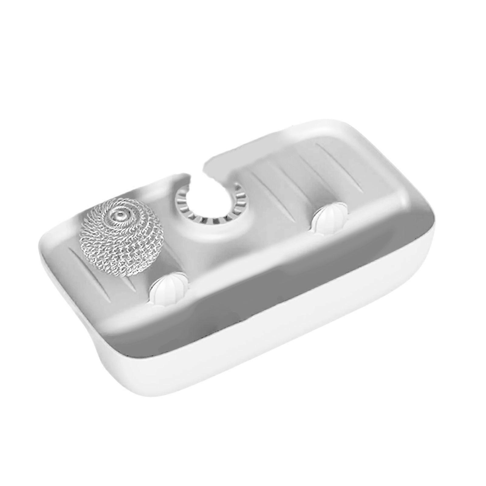 Multipurpose Splash Guards for Sink Faucets with Convenient Sponges and Rag Storage Solution Bathroom Accessory White