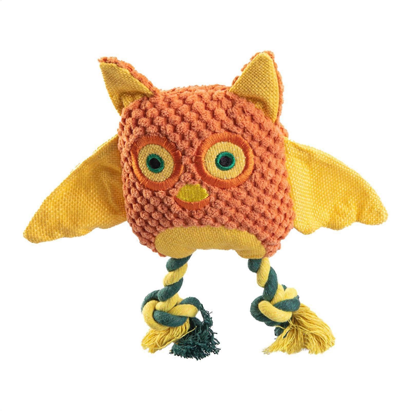 Squeaky Owl Dog Toy, Toilet Toy, Hard Plush Chew Toy, Interactive Squeaker, Teeth Cleaning For Aggressive Chewers