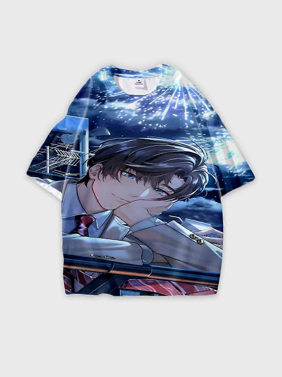 T-shirt round neck Role Pattern loose short sleeve E3542