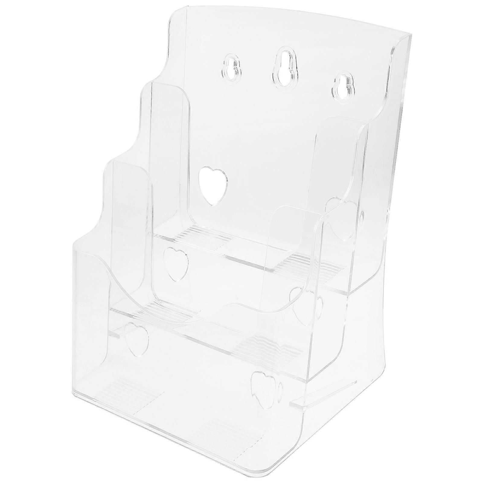 File Organizer Rack Wall Mount Transparent Pamphlet Holder Tabletop Document Stand Tiered Design Office School Dormitory
