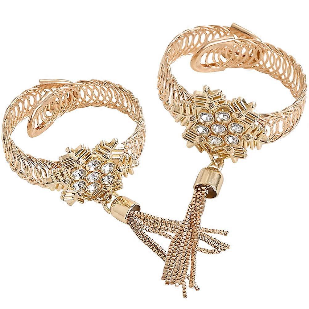 Golden Metal Curtain Tieback for DIY Use Sturdy and Suitable for Various Curtains 2pcs