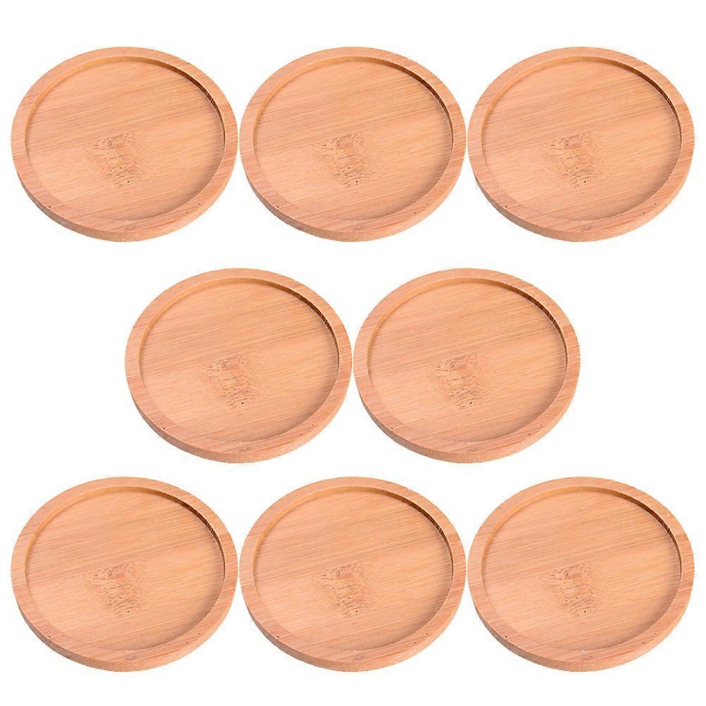 Bamboo Flowerpot Trays Containment Prevent Leaking Indoor Desktop Plants 8Set
